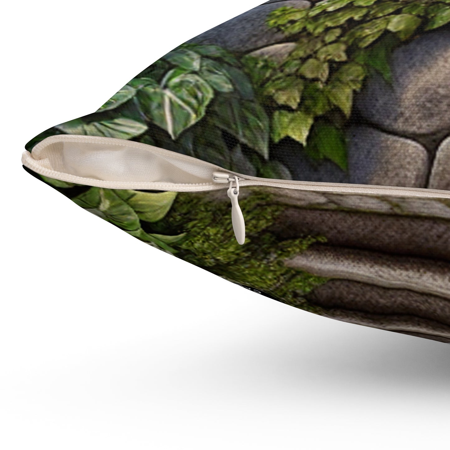 "Trompe-L'oeil Ivy Wall" - The Alien Spun Polyester Square Pillow Trompe-l'oeil