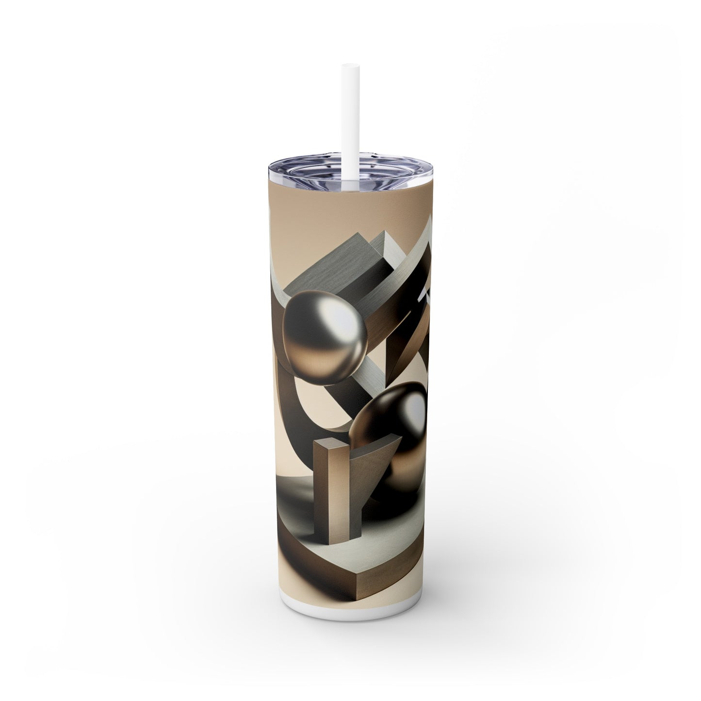 "Harmony in Nature: A Modernist Interpretation" - The Alien Maars® Skinny Tumbler with Straw 20oz Modernist Sculpture