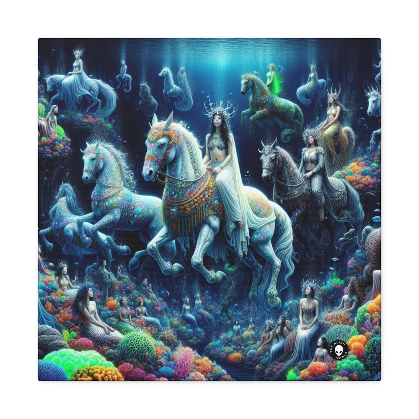 « Royaume sous-marin enchanté : sirènes et hippocampes » - The Alien Canva