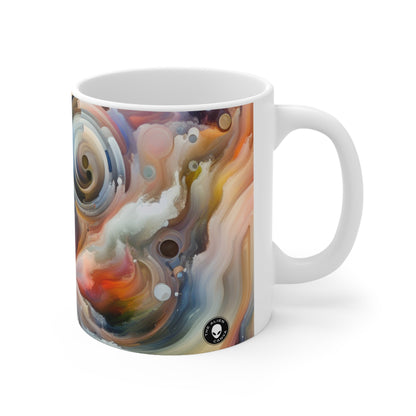 "Lienzo Vivo: La Trascendencia del Arte y la Humanidad" - Taza de Cerámica The Alien 11oz Video Arte