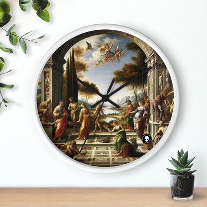 "El renacimiento de una ciudad: combinación de elegancia clásica con energía urbana moderna" - The Alien Wall Clock Renaissance Art