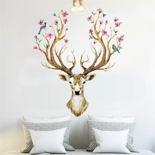 Sika Deer-pegatinas de pared DIY, decoración de pared, calcomanías artísticas para habitaciones de niños, dormitorio, sala de estar, póster de estilo europeo, pegatina de pared única