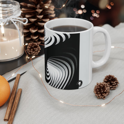 "Convolutional Cube: An Optical Illusion of Unceasing Movement" - The Alien Ceramic Mug 11oz Op Art