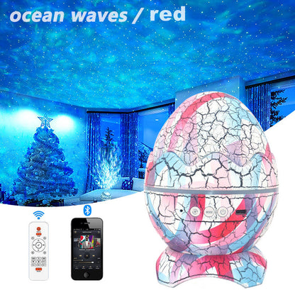 New Star Light Crack Translucent Dinosaur Egg Water Ripple USB Projection Night Light Home Decor