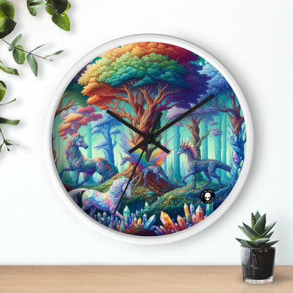 "Crystal Forest: Realm of Mythical Beings" - The Alien Wall Clock