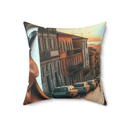 "Serenity in Brushstrokes: Immersive Realism in Nature's Tranquility"- The Alien Spun Polyester Square Pillow Realism