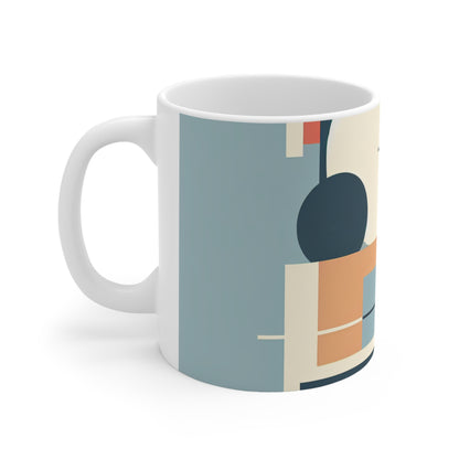 "Sérénité minimaliste : reflets tranquilles du coucher du soleil" - La tasse en céramique Alien 11oz Minimalisme