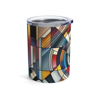 "City Lights: Geometric Nightfall" - The Alien Tumbler 10oz Geometric Abstraction