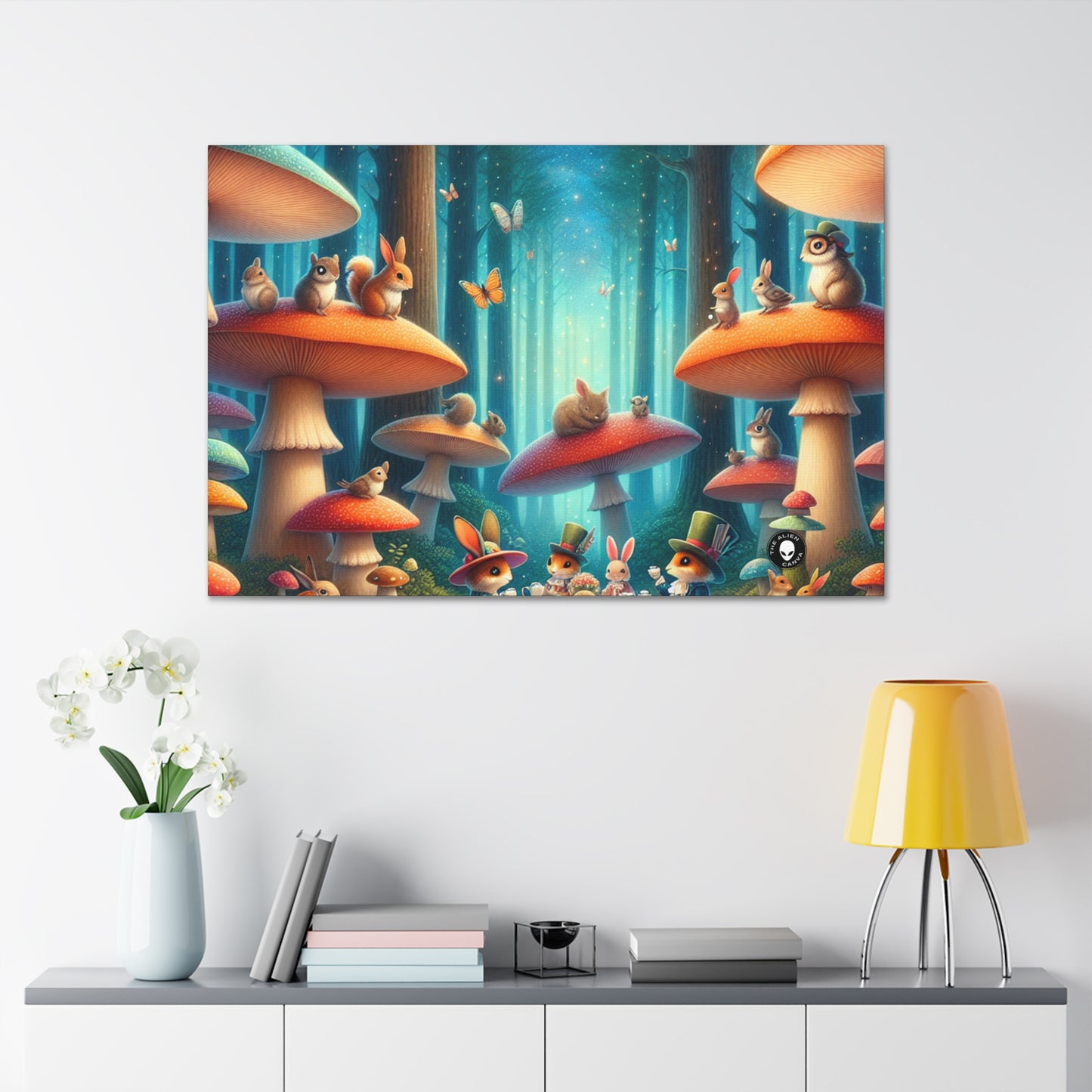 "Mushroom Wonderland: A Magical Tea Party" - The Alien Canva