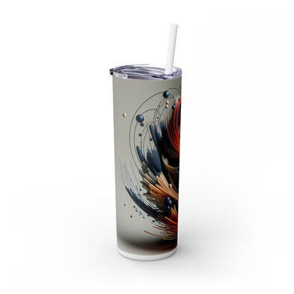 "Ailes en mouvement : une volière cinétique" - The Alien Maars® Skinny Tumbler avec paille 20oz Sculpture cinétique