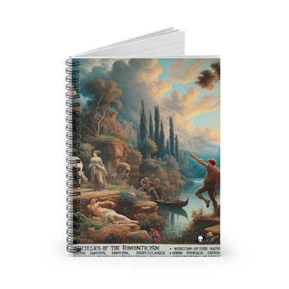 "Sunset Serenade: A Romantic Landscape" - The Alien Spiral Notebook (Ruled Line) Romanticism