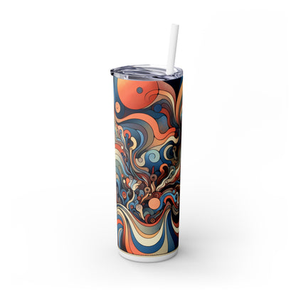 "Liberando el inconsciente: una exploración surrealista" - El vaso delgado con pajita Alien Maars® de 20 oz Automatismo surrealista