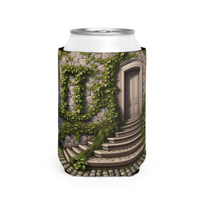 "Trompe-L'oeil Ivy Wall" - The Alien Can Cooler Sleeve Trompe-l'oeil