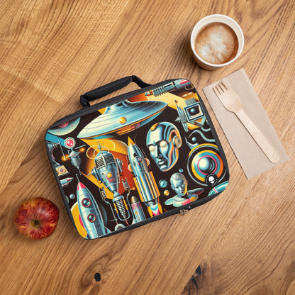 "Neon Deco: Una utopía retro-futurista"- La bolsa de almuerzo alienígena Retro-futurismo