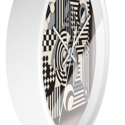 "Mesmerize: Geometría Op Art audaz en blanco y negro" - The Alien Wall Clock Op Art