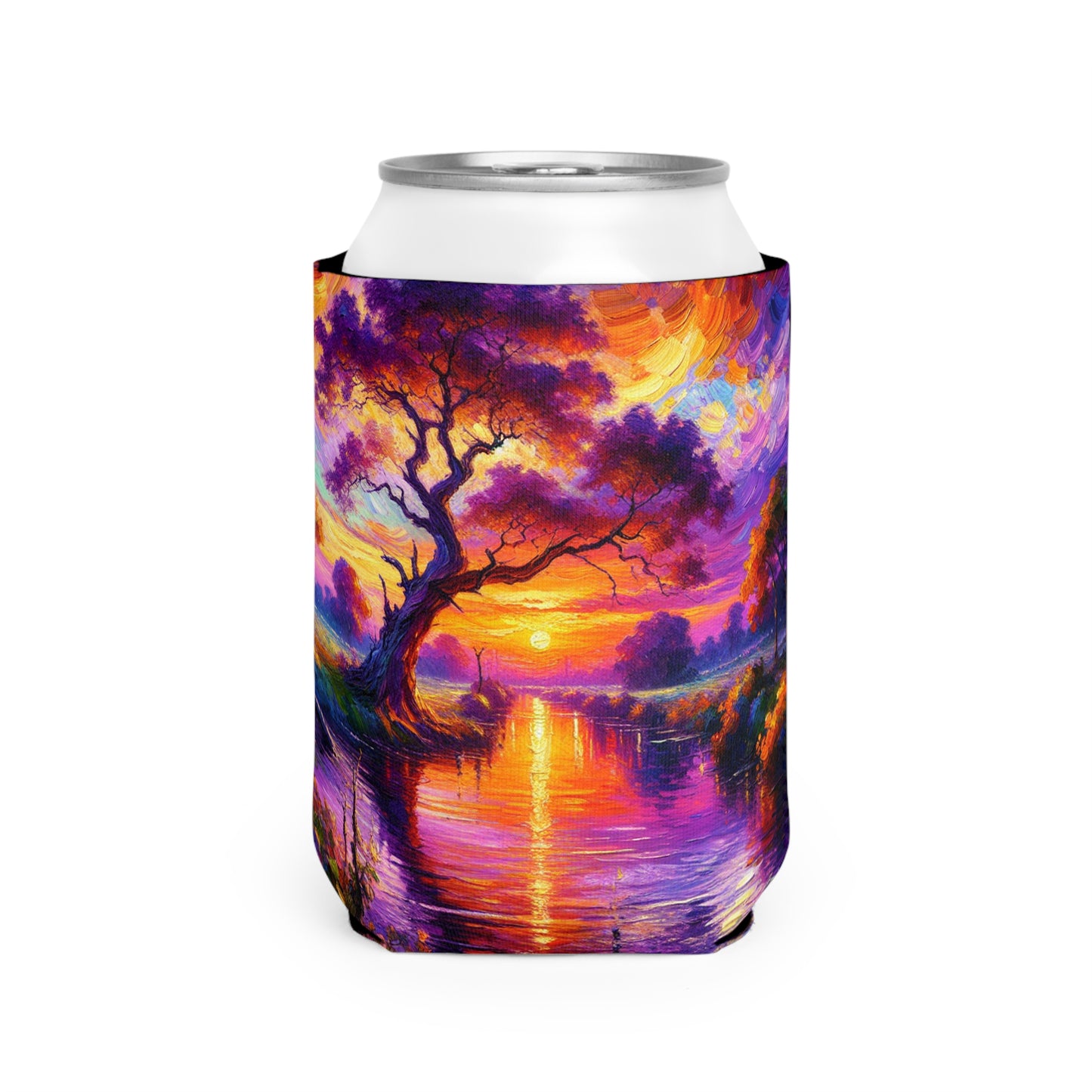 "Boulevards of Illumination: A Vibrant Post-Impressionist Cityscape" - The Alien Can Cooler Sleeve Post-Impressionism