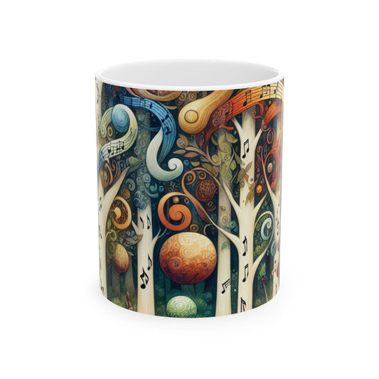 « Enchantement mélodique : la forêt instrumentale » – Tasse en céramique Alien 11 oz