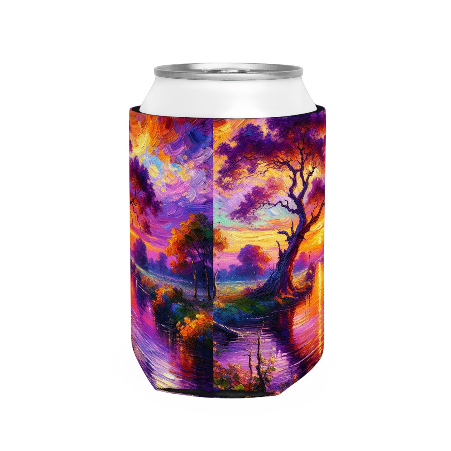 "Boulevards of Illumination: A Vibrant Post-Impressionist Cityscape" - The Alien Can Cooler Sleeve Post-Impressionism