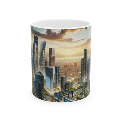 "Future Metropolis: A Neo-Futuristic Urban Utopia" - The Alien Ceramic Mug 11oz Neo-futurism