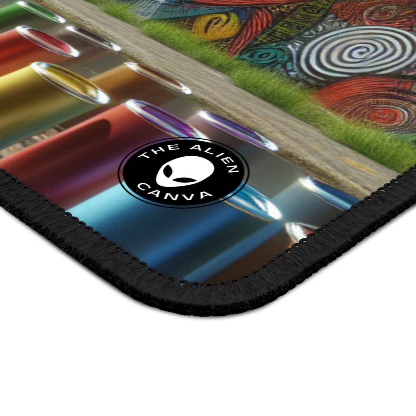 "Galactic Graffiti: A Cosmic Street Art Mural" - The Alien Gaming Mouse Pad Street Art