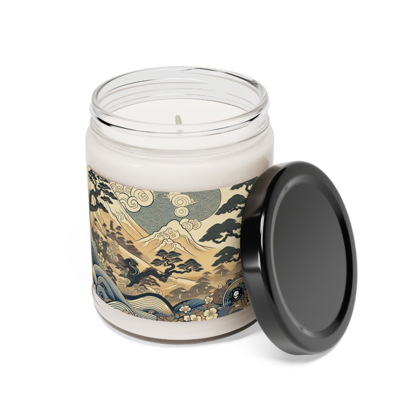 "Les rêves festifs d'Edo" - La bougie de soja parfumée Alien 9oz Ukiyo-e (impression japonaise sur bois)