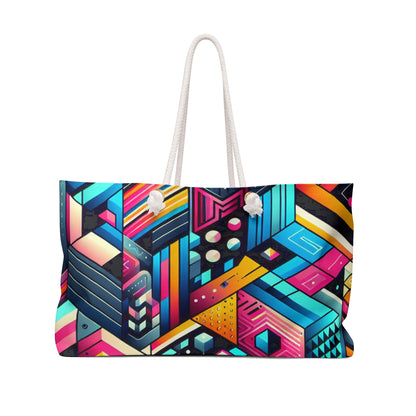 Neon Geometry - The Alien Weekender Bag Digital Art Style