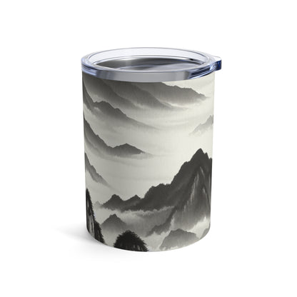 « Misty Peaks in the Fog » - The Alien Tumbler 10oz Ink Wash Painting Style