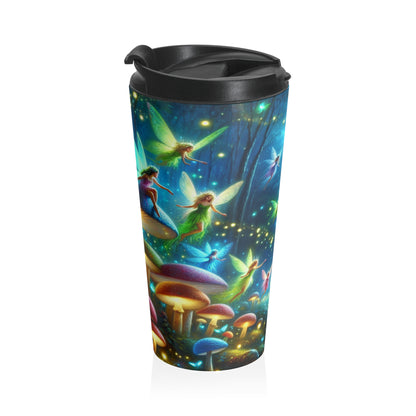 "Fairy Dance in the Glowing Forest" - The Alien Stainless Steel Travel Mug