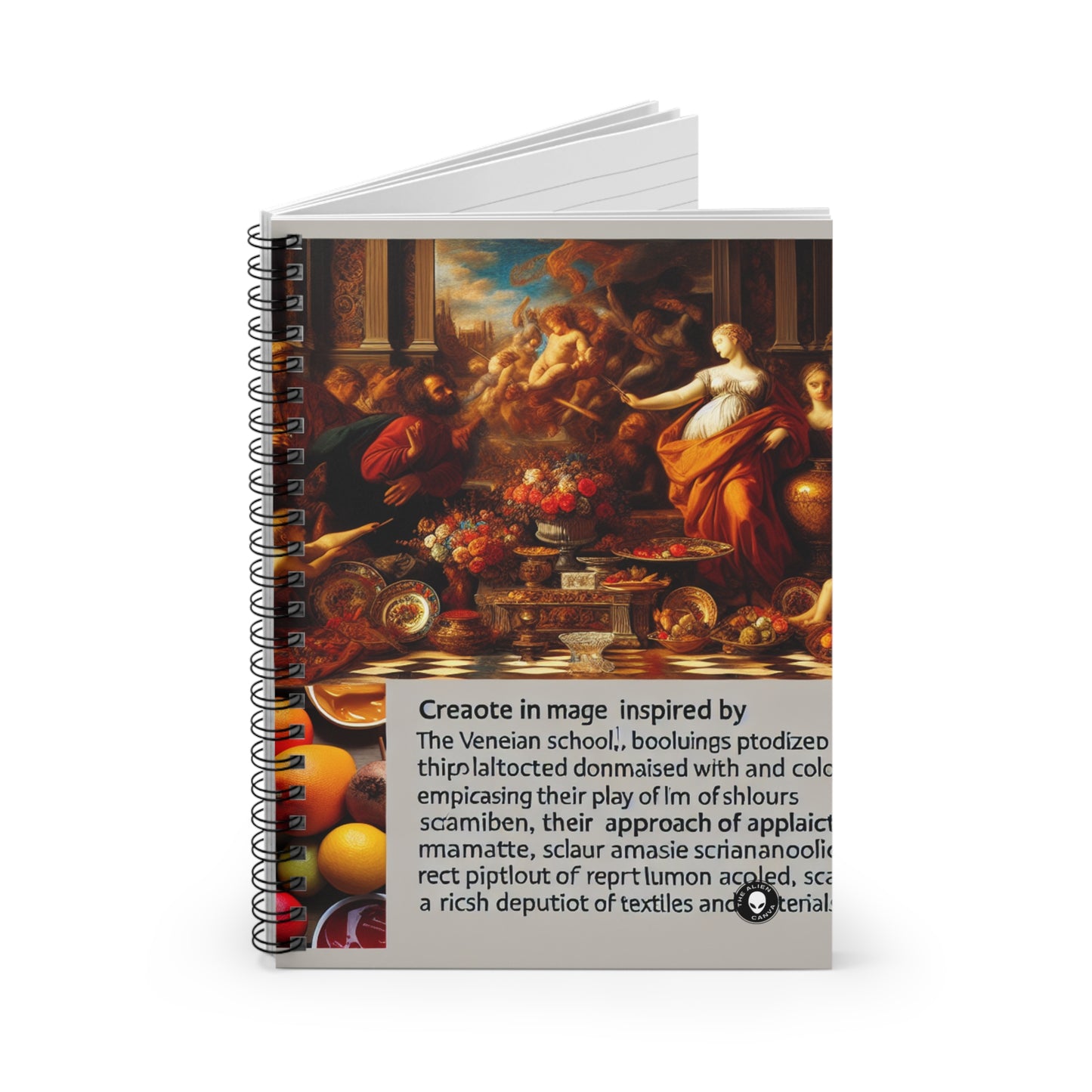 Venetian Reverie: A Contemporary Homage to the Vibrant Elegance of the Venetian School - The Alien Spiral Notebook (Ruled Line) Venetian School