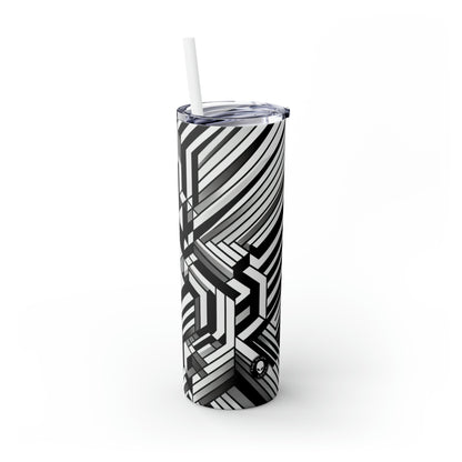 "Perception en mouvement : un chef-d'œuvre époustouflant de l'Op Art" - The Alien Maars® Skinny Tumbler avec paille 20oz Op Art