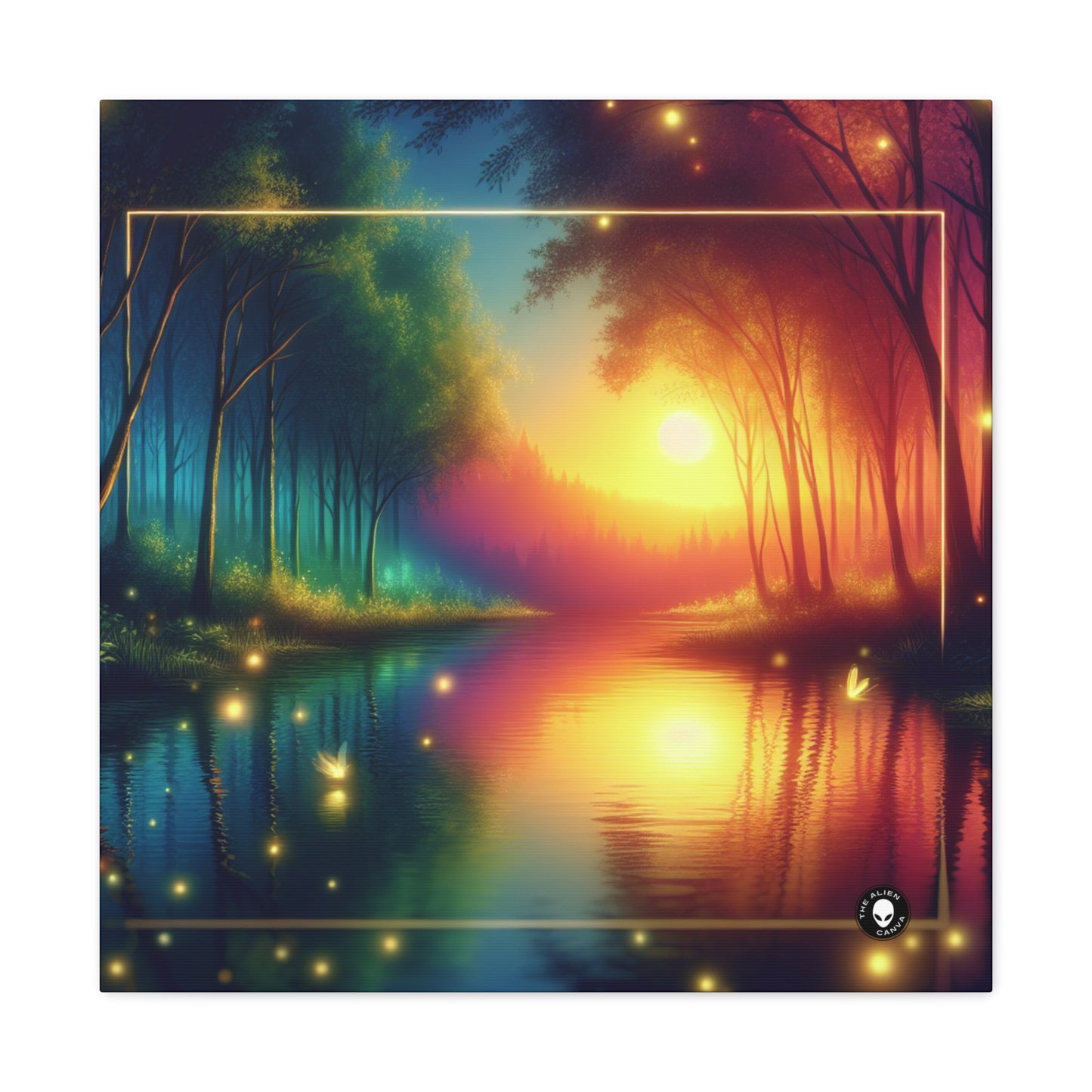 "Dusk Enchantment: A Magical Forest Scene" - The Alien Canva