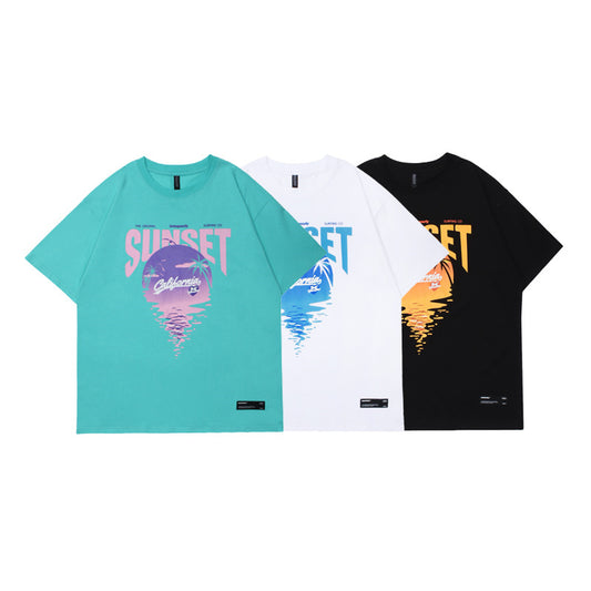 Men's Street Loose Printed Short Sleeve T-shirt