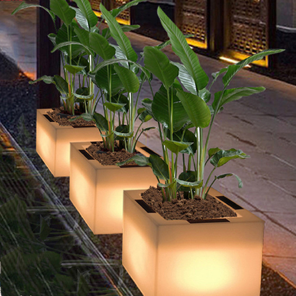 Super Bright Luminous Waterproof Plastic Flowerpot Garden Lamp