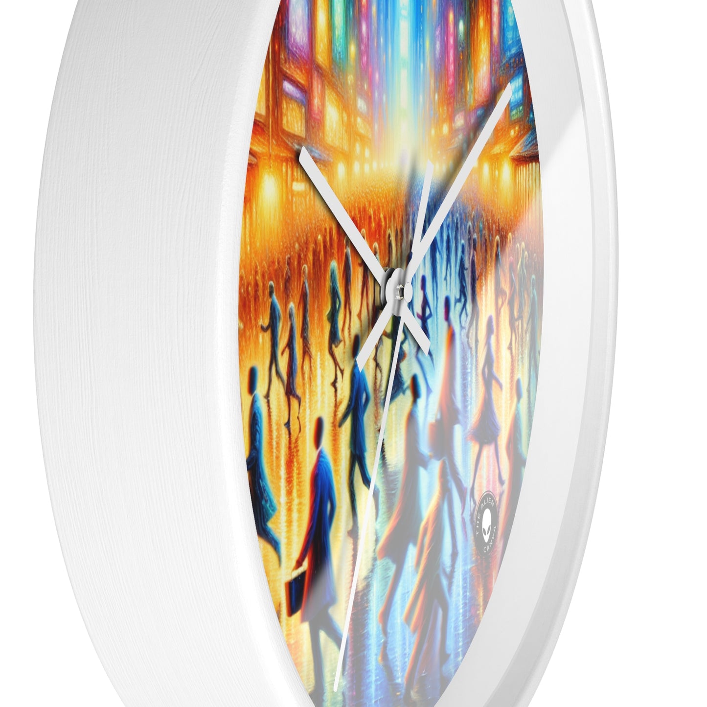 "Neon Nightscapes: A Symphony of City Chaos" - The Alien Wall Clock