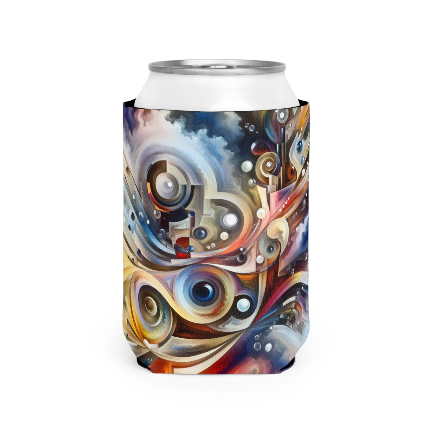 "La sinfonía mecánica de la naturaleza" - The Alien Can Cooler Sleeve Surrealismo abstracto