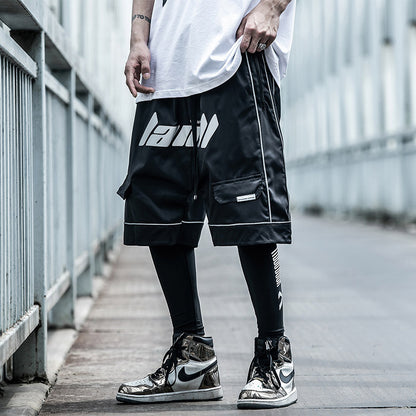 Reflective printed casual pants