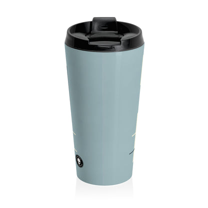 "Minimalistic Serenity: Tranquil Sunset Reflections" - The Alien Stainless Steel Travel Mug Minimalism