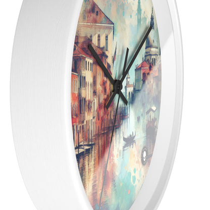 Tranquil Coast: A Serene Watercolor Sunset Painting - The Alien Wall Clock Watercolor Painting