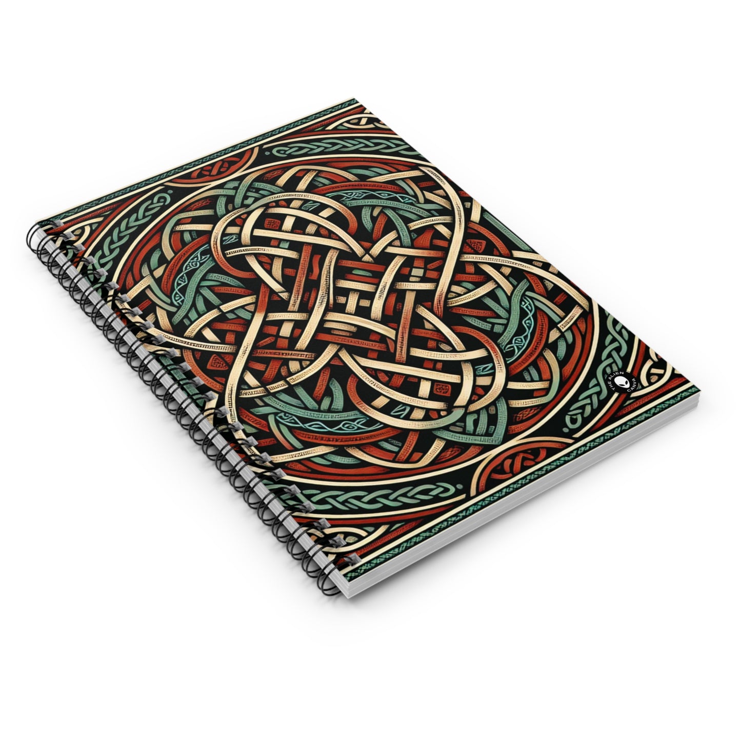 "Majestic Celtic Vision: A Mesmerizing Artwork Inspired by the Cliffs of Moher" - The Alien Spiral Notebook (Ruled Line) Celtic Art