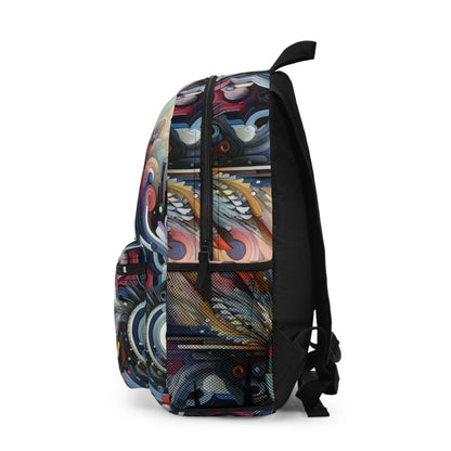 "Temporal Flux: A Surreal Journey through Abstract Shapes and Vibrant Colors" - The Alien Backpack Avant-garde Art