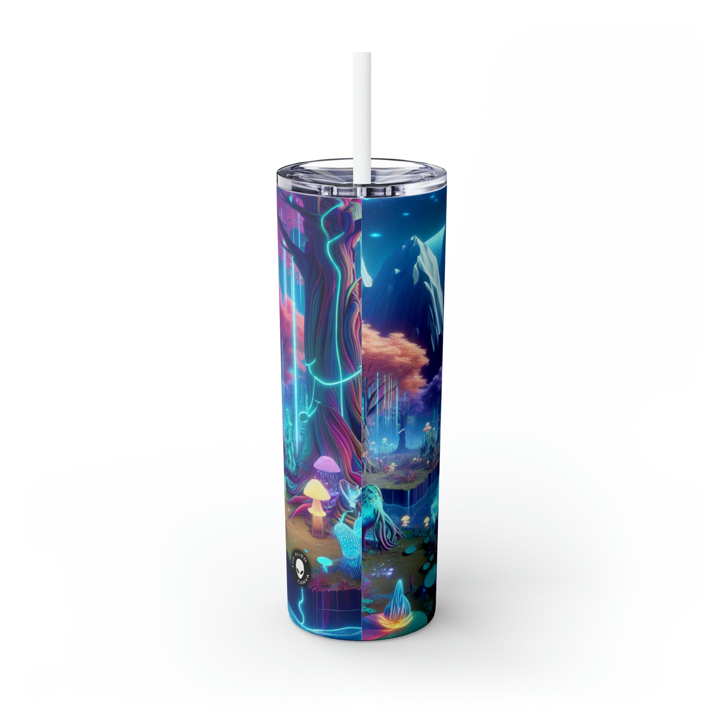 "Dreamscape Odyssey" - The Alien Maars® Skinny Tumbler avec paille 20oz Art de réalité virtuelle