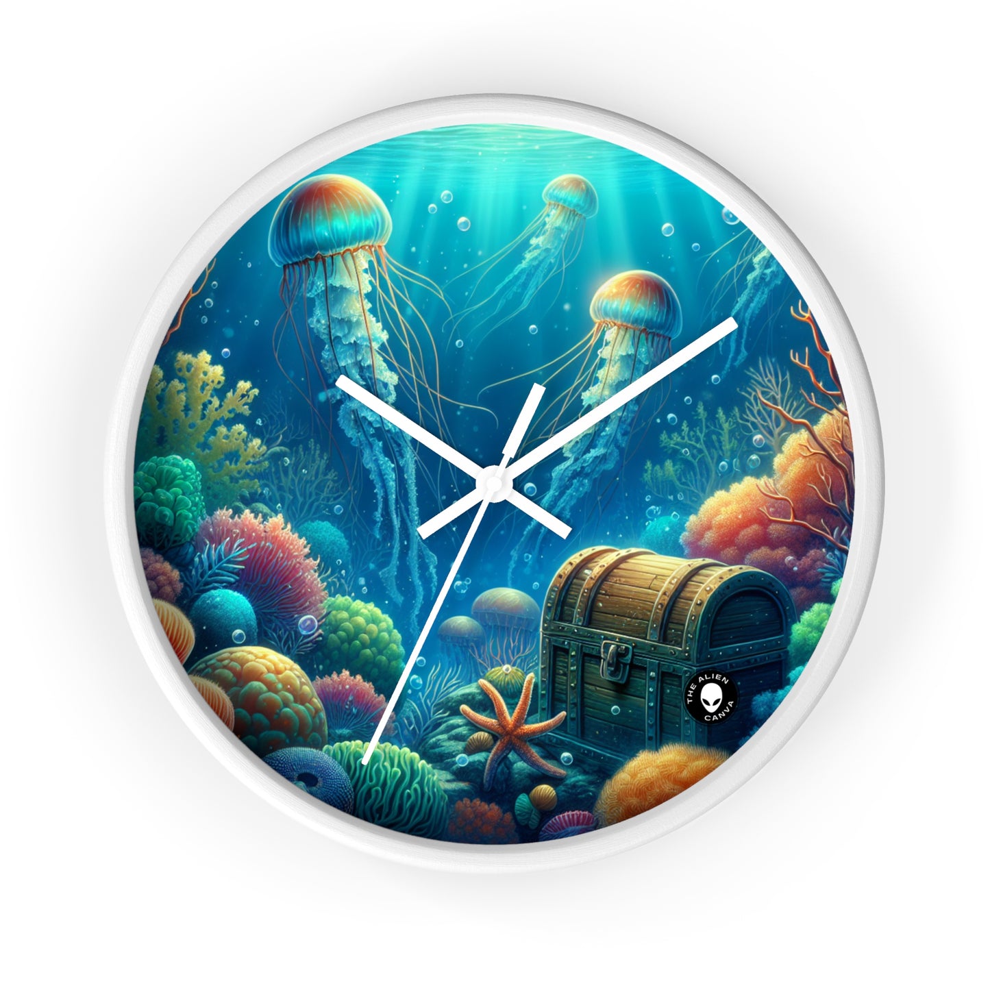 "Beneath the Waves: A Hidden Treasure" - The Alien Wall Clock