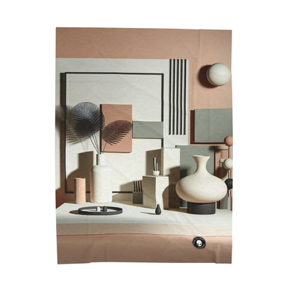 "Harmony in Geometry: A Minimalist Digital Art Exploration" - The Alien Velveteen Plush Blanket Post-minimalism