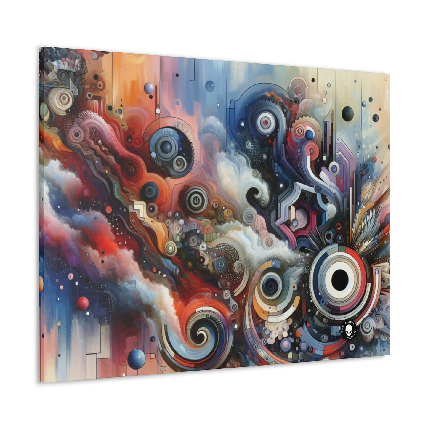 "Temporal Flux: A Surreal Journey through Abstract Shapes and Vibrant Colors" - The Alien Canva Avant-garde Art