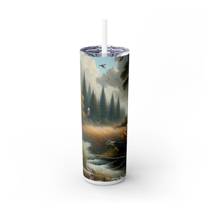 "Rebirth and Decay: A Sustainable Art Installation" - The Alien Maars® Skinny Tumbler with Straw 20oz Environmental Art