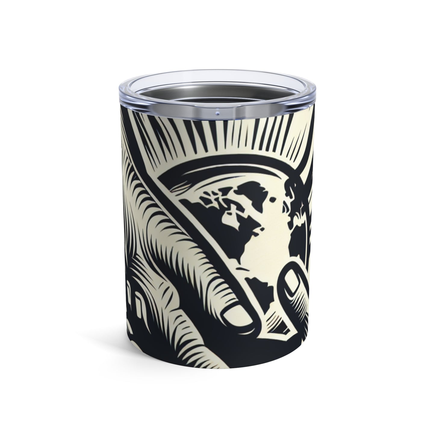 « Uniting Hands, Uniting Nations » - Le style d'impression de gravure sur bois Alien Tumbler 10oz