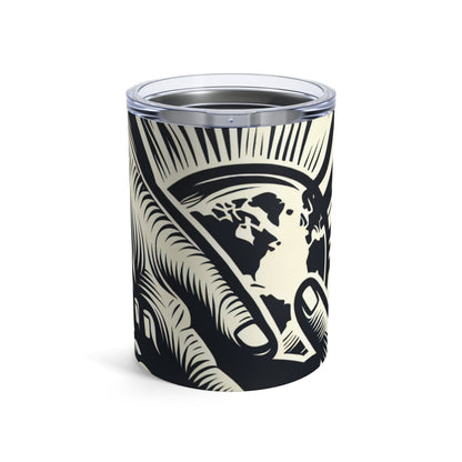 "Uniting Hands, Uniting Nations" - The Alien Tumbler 10oz Woodcut Printing Style