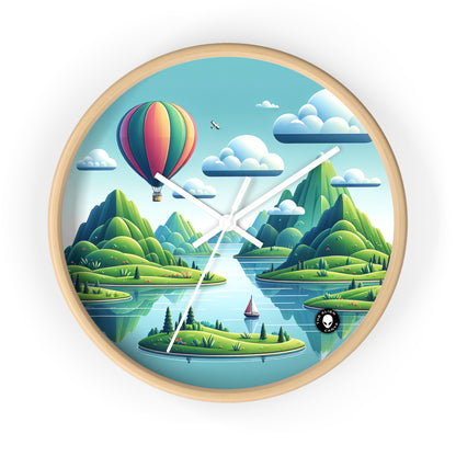 "Tranquil Skies: Hot Air Balloon Adventure" - The Alien Wall Clock