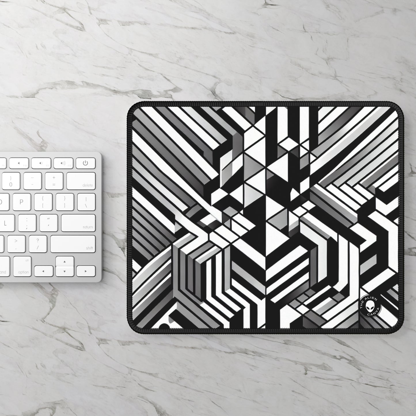 "Perception in Motion: A Mind-Bending Op Art Masterpiece" - The Alien Gaming Mouse Pad Op Art