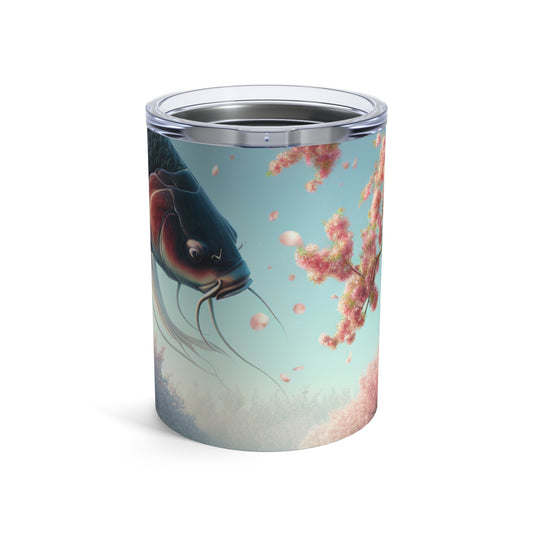 "Peces Koi en flores de cerezo: la belleza de la naturaleza" - Vaso Alien de 10 oz